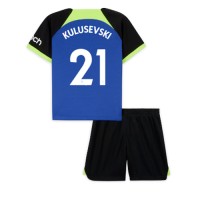 Tottenham Hotspur Dejan Kulusevski #21 Udebanesæt Børn 2022-23 Kortærmet (+ Korte bukser)